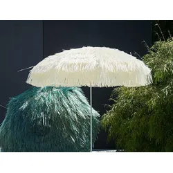 Hawaii - Sonnenschirm mit Fransen weiß
