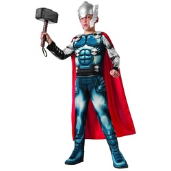 Rubie ́s Kostüm Comic Thor, Gepolstertes Marvel Superheldenkostüm im Comic-Stil blau 140