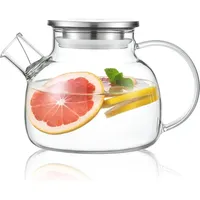 Glas Teekanne 900ML Edelstahldeckel Teekanne mit Teesieb