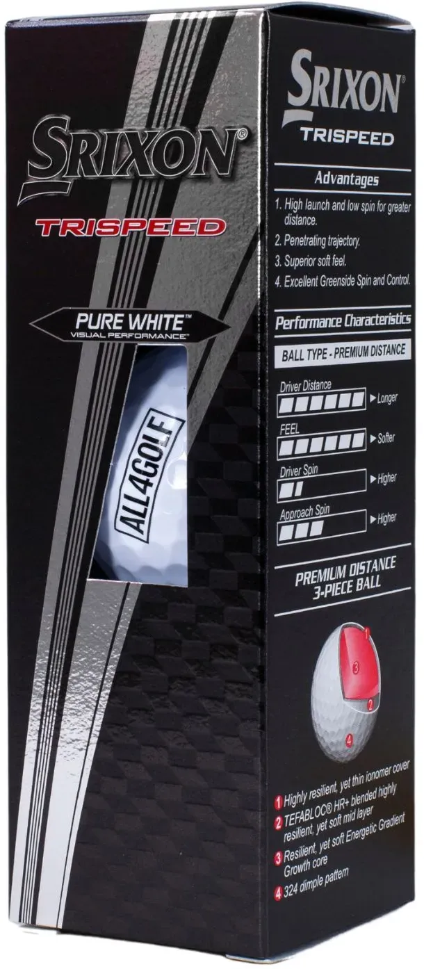Srixon Golfbälle Trispeed x All4Golf - 3er Sleeve, weiß