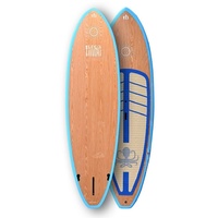 Runga-Boards SUP-Board Runga TIIWAI WOOD cherry Hard Board Stand Up Paddling SUP, Allrounder, (Set 9.5, Inkl. coiled leash & 3-tlg. Fiberglas Finnen-Set) 9.5 - 287 cm