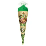ROTH Schultüte Veganosaurus 35 cm rund Tüllverschluss - Zuckertüte Schulanfang