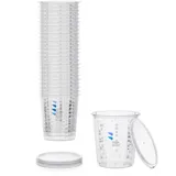 Benbow Profi-Messbecher 25x 680ml mit 3x Deckel mit vielfältiger Skalierung - Becher mit Skala Mischbecher Lackmischbecher Meßbecher Lackbecher Einwegmischbecher
