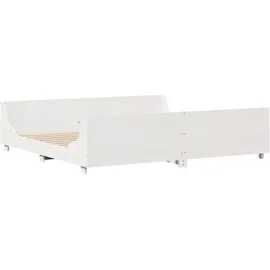 vidaXL Massivholzbett 180 x 200 cm Weiß