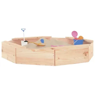 vidaXL Sandkasten mit Sitzen Achteck Massivholz Kiefer