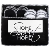 ONVAYA ABS Gästepantoffel Home Sweet Home, 6er Set, Antirutsch, Hausschuhe Pantoffel schwarz