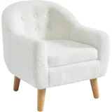 Vente-unique - Schaukelsessel Kindersessel - Bouclé-Stoff - Weiß - casorla