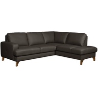 Ecksofa Fargo Leder Braun Dunkelbraun