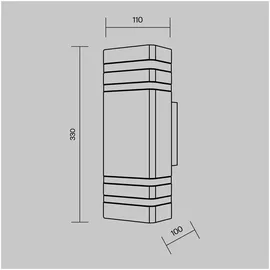 Maytoni Außenwandleuchte Aluminium, Stahl 33,0 cm 1x E27 schwarz