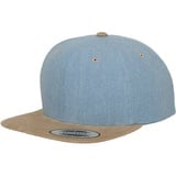 Flexfit Chambray-Suede Snapback Cap blue / beige