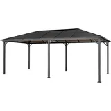 4iQ Hardtop Pavillon 3x6 m mit Polycarbonatdach Metall Gartenpavillon