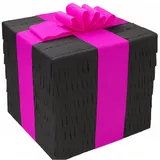 Xxl-piñata-geschenkbox Mit Schleife, Schwarzer Karton, Groß 120 Cm