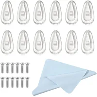 6 Paar Brillen Nasenpads zum Aufstecken, Einstecken Rutschfeste Brille Nasenpads, Weiche Silikon Transparent Glasses Nase für Brillen Sonnenbrillen Rutsch Stopper Gläser Nasenpad Brille Zubehör