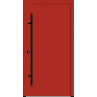 Flügelüberdeckende Aluminium Haustür "VALERIA" 82 mm RC2 BLACKLINE Feuerrot RAL 3000 beidseitig innen öffnend DIN links