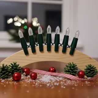 CLGarden Original NARVA Schwibbogenkette mit 7 Spitzkerzen Ersatz Lichterkette für Schwibbogen Riffelkerzen Beleuchtung warmweiß