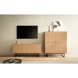 Home Affaire Kalmar Wohnzimmer-Set 280 cm Beige Holzwerkstoff
