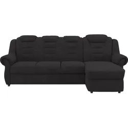 Ecksofa HOME AFFAIRE "Boston L-Form", schwarz, B:262cm H:102cm T:165cm, 100% Polyester, Sofas, Gemütliches Ecksofa mit hoher Rückenlehne in klassischem Design