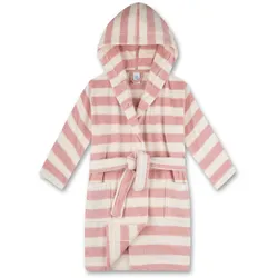 Sanetta Mädchen Bademantel - Bademode, Baumwolle, Kapuze, Tasche, Streifen Rosa/Weiß 128