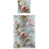 IRISETTE Wave 8596 Blumen Blau 135 x 200 cm + 80 x 80 cm