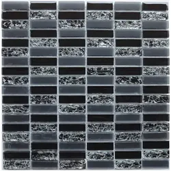 Premium Mosaic Glasmosaik schwarz 30x30 cm glanz MOS4815CRBK