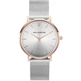 Paul Valentine Damen Armbanduhr Rosegold Silber Sunray MESH 36 MM PV36461