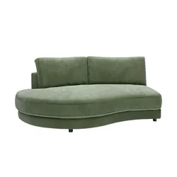 Jette Home Element Abschluss rund links in Cord Sila , grün , Maße (cm): B: 205 H: 85 T: 166.0