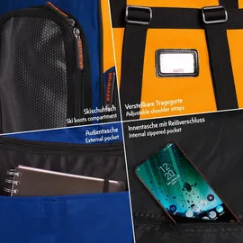 Brubaker Skitaschen Kombi Set Carver Pro Blau/Orange