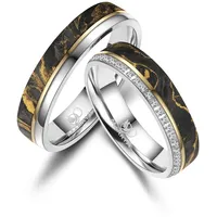 Partnerring MARRYA Gr. 54, schwarz (herren ring, schwarz, gold, silber), Fingerringe, Damen, 54