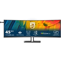 Philips 45B1U6900C Curved-Monitor 113cm - 45 Zoll DQHD Curved Monitor, Adaptive Sync, höhenverstellbar (5120x1440, 75 Hz, HDMI, DisplayPort, USB-C (100W PD), USB Hub) schwarz