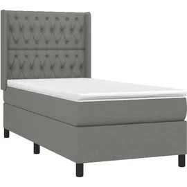 vidaXL Boxspringbett 90 x 190 cm Dunkelgrau