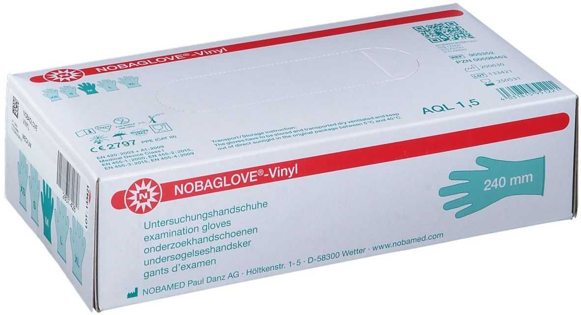 NOBAGLOVE®-Vinyl Handschuhe Gr. M