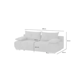 Switch Schlafcouch Flachgewebe 2-Sitzer Grau