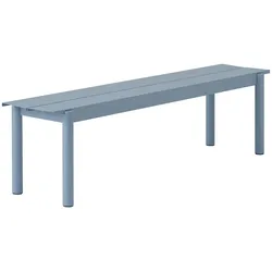 Muuto - Linear Steel Bank Outdoor, 170 cm, hellblau