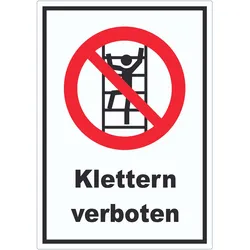 Aufkleber Klettern verboten A9 (37x52mm)
