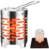 evocamp Heizaufsatz für Gaskocher mit 20x20cm feuerfester Unterlage, ideal als Zeltheizung und Campingheizung Aufsatz für Campingkocher mit Gas, zusätzlicher Gasheizung Aufsatz für Camping