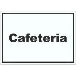 Cafeteria Aufkleber mit Text Restaurant mit Selbstbedienung waagerecht A2 (420x594mm)