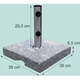 Relaxdays Schirmständer Granit 24 kg Grau