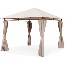 sweeek Pavillon 3 x 3 m inkl. Vorhänge Beige