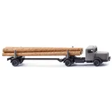 Wiking 094703 - Langholztransporter (Büssing 8000) steingrau 1:160