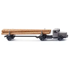 Wiking 094703 - Langholztransporter (Büssing 8000) steingrau 1:160