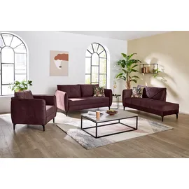 Jockenhöfer Recamiere Novara 165 x 86 x 85 cm lila Polyester