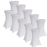 Baumarktplus 10er Set Stehtischhusse 60 cm weiß Tischdecke Husse