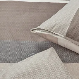 SCHIESSER Endy Stripes Gestreift Grau 135 x 200 cm + 80 x 80 cm