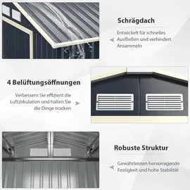 Costway Gerätehaus 2,77 x 1,91 m Grau