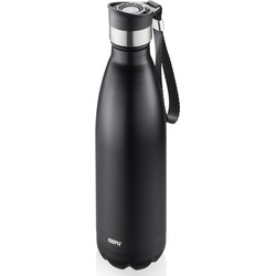 GEFU Thermoflasche OLIMPIO, ideal für kohlensäurehaltige Getränke schwarz 750 ml - 31,5 cm