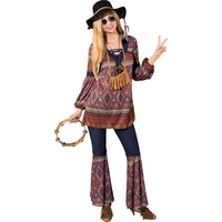 Damen Hippie Kostüm Gr. 34/36 Tunika Schlaghose Coachella Style 70er Jahre