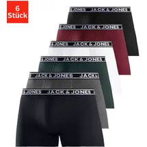 JACK & JONES Trunk »JACCRISP im 6er Pack mit Logobund und Stretchkomfort« Packung, 6 Stk., unifarben mit Farbeinsatz, modisch, eng anliegend, Baumwollmischung Gr. L & JONES