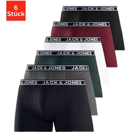 JACK & JONES Trunk »JACCRISP im 6er Pack mit Logobund und Stretchkomfort« Packung, 6 Stk., unifarben mit Farbeinsatz, modisch, eng anliegend, Baumwollmischung Gr. L & JONES