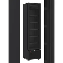 CombiSteel Kühlschrank 1-türig Glas schwarz, LED, abschließbar