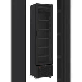 CombiSteel Kühlschrank 1-türig Glas schwarz, LED, abschließbar